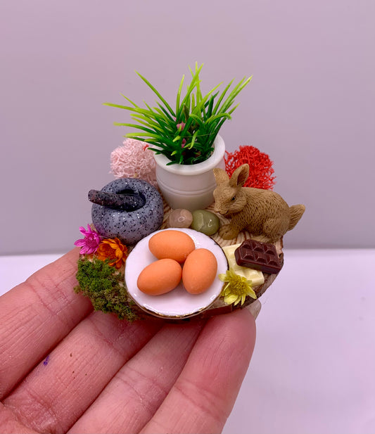 Easter bunny & egg mini altar