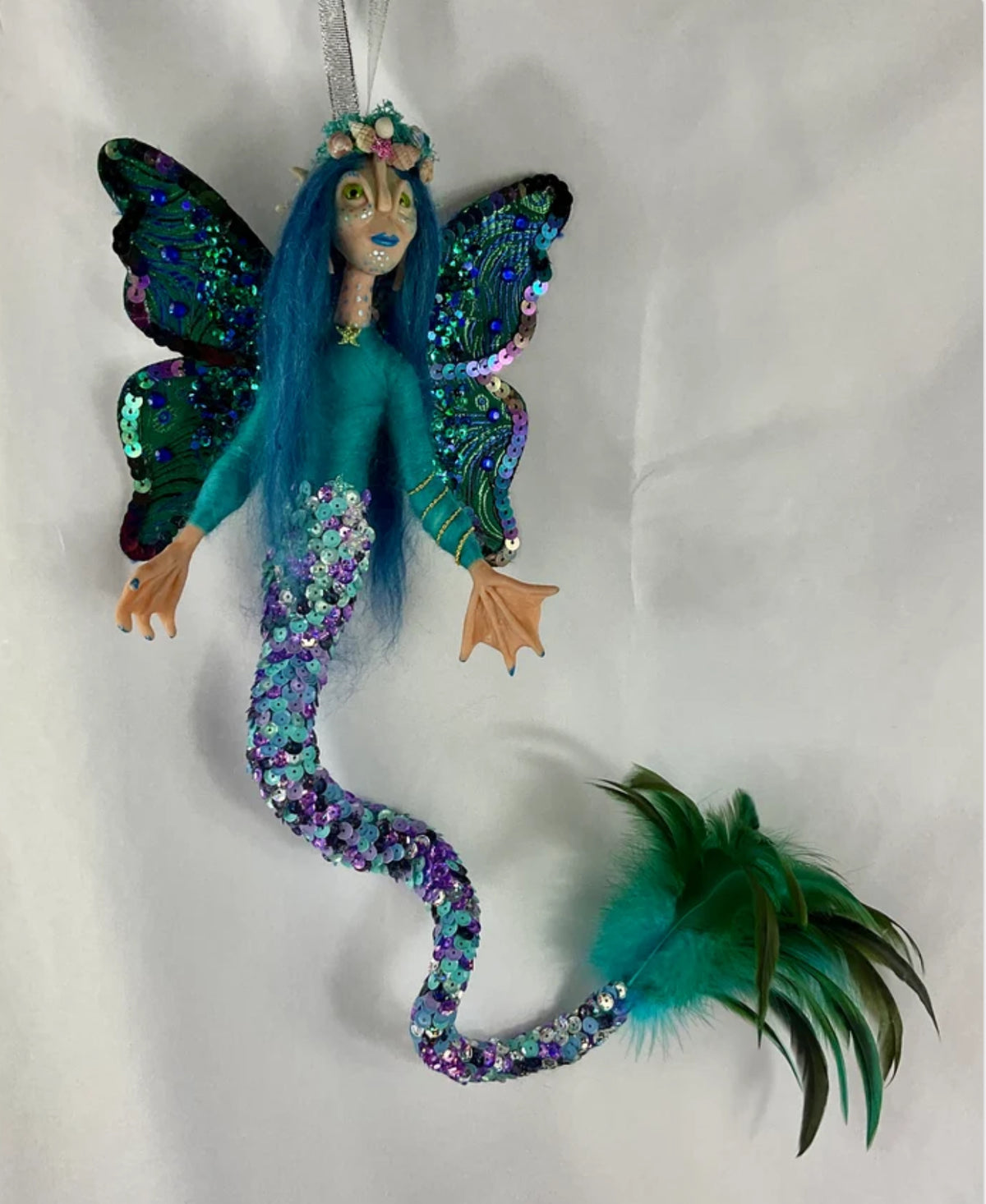Large polymer clay mermaid