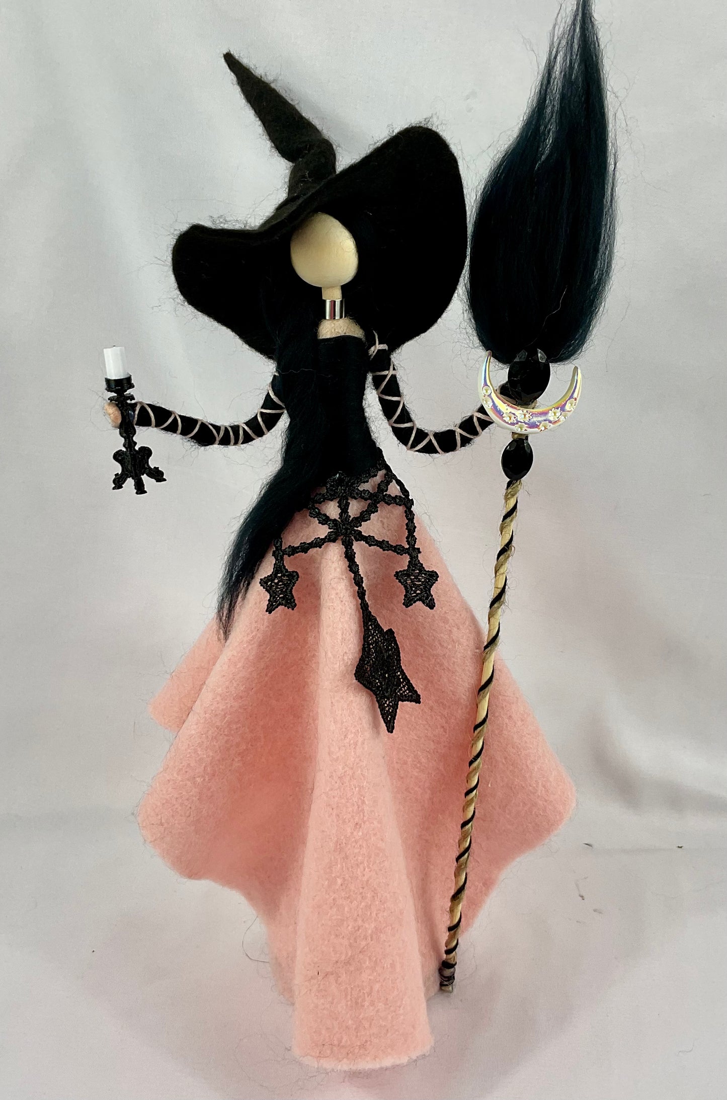 Pink and black witch