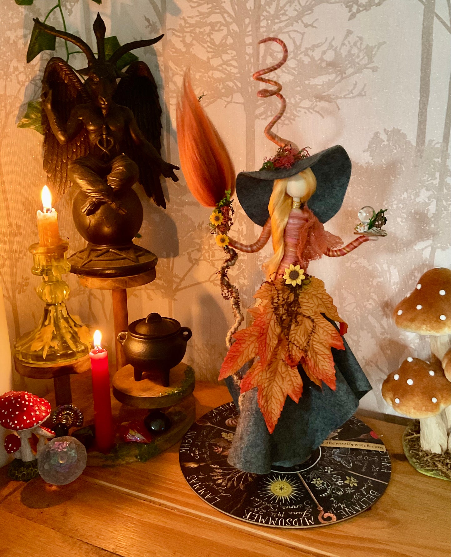 Orange and grey witch with display disk
