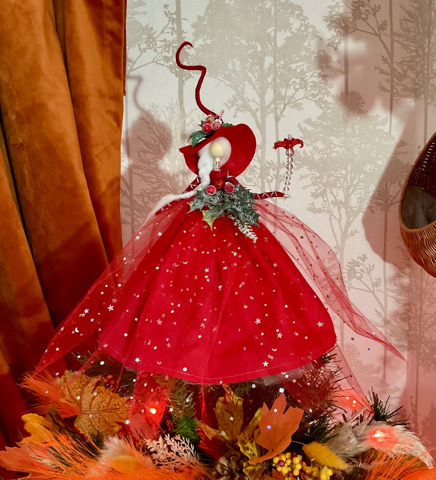 Red witch tree topper