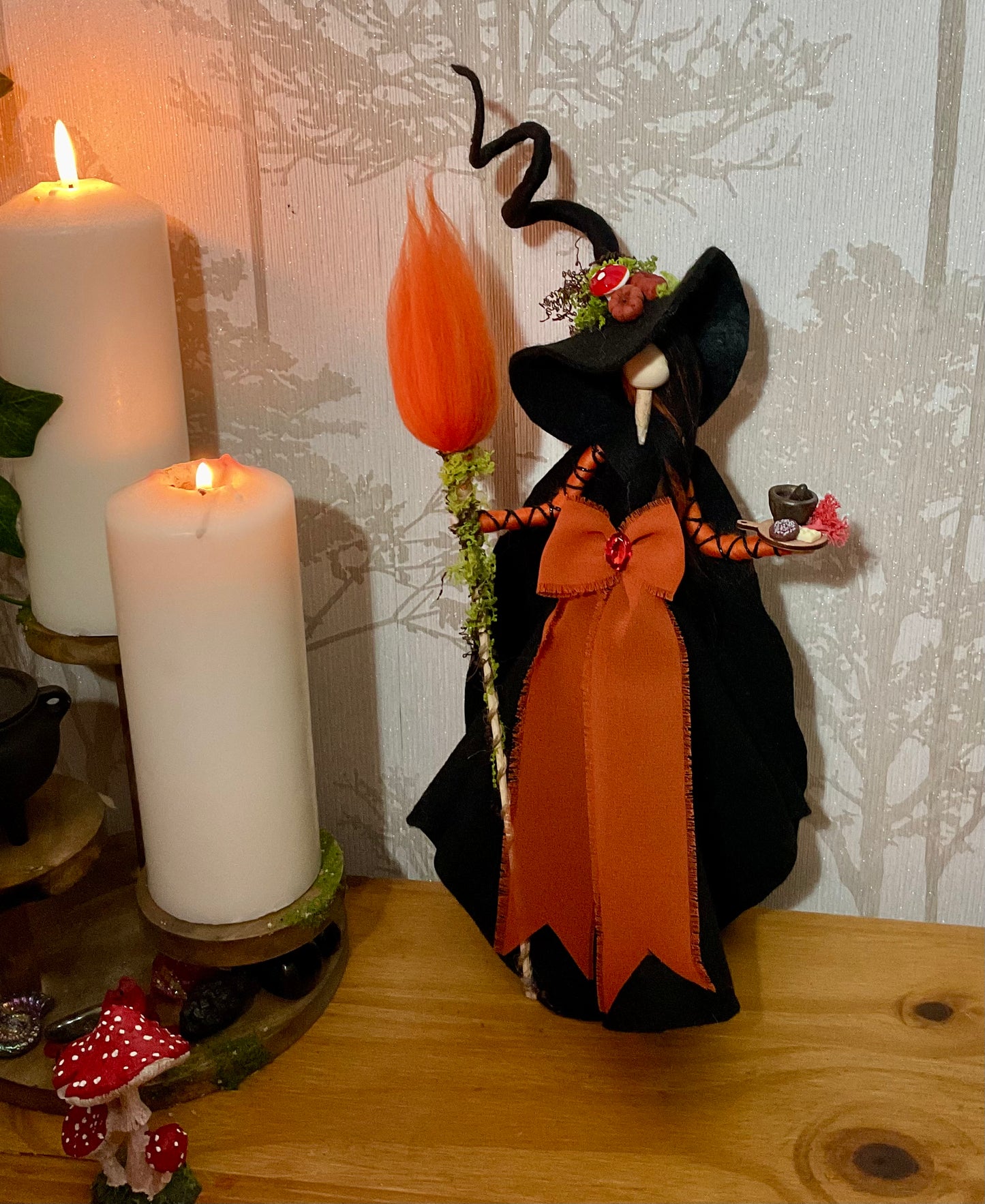 Black and orange witch