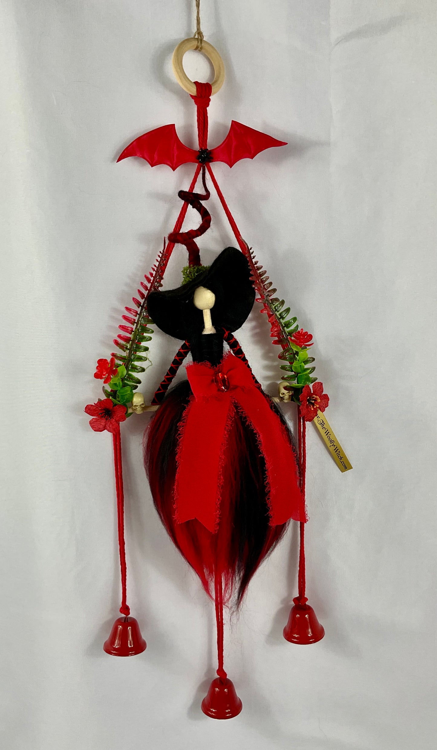 Red and black gothic witch bells