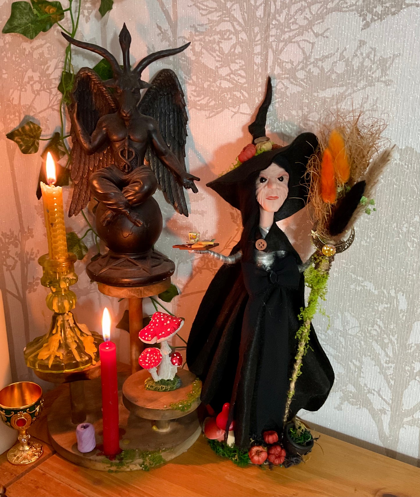 Autumn clay faced witch