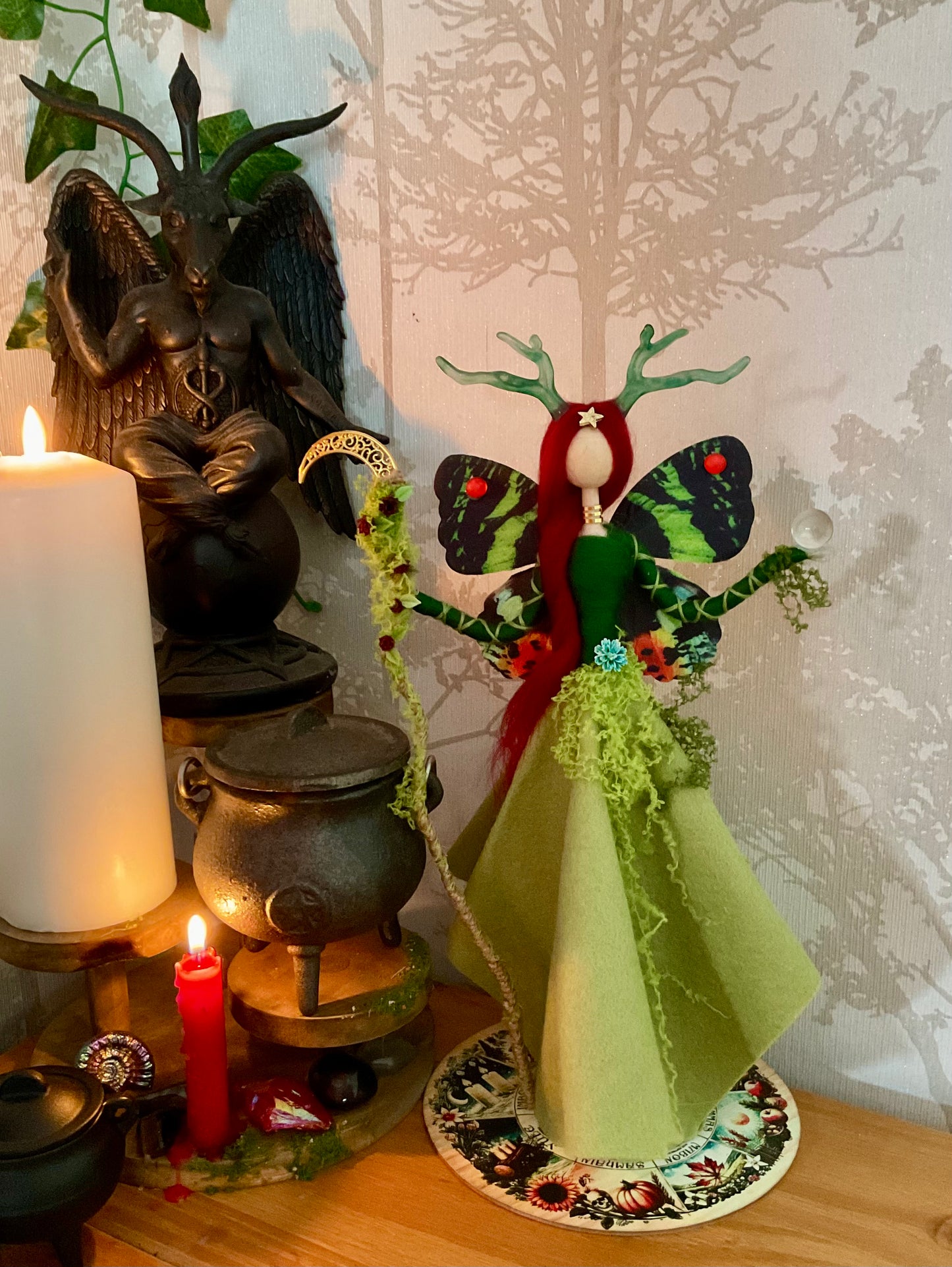 Butterfly fairy goddess and display disk