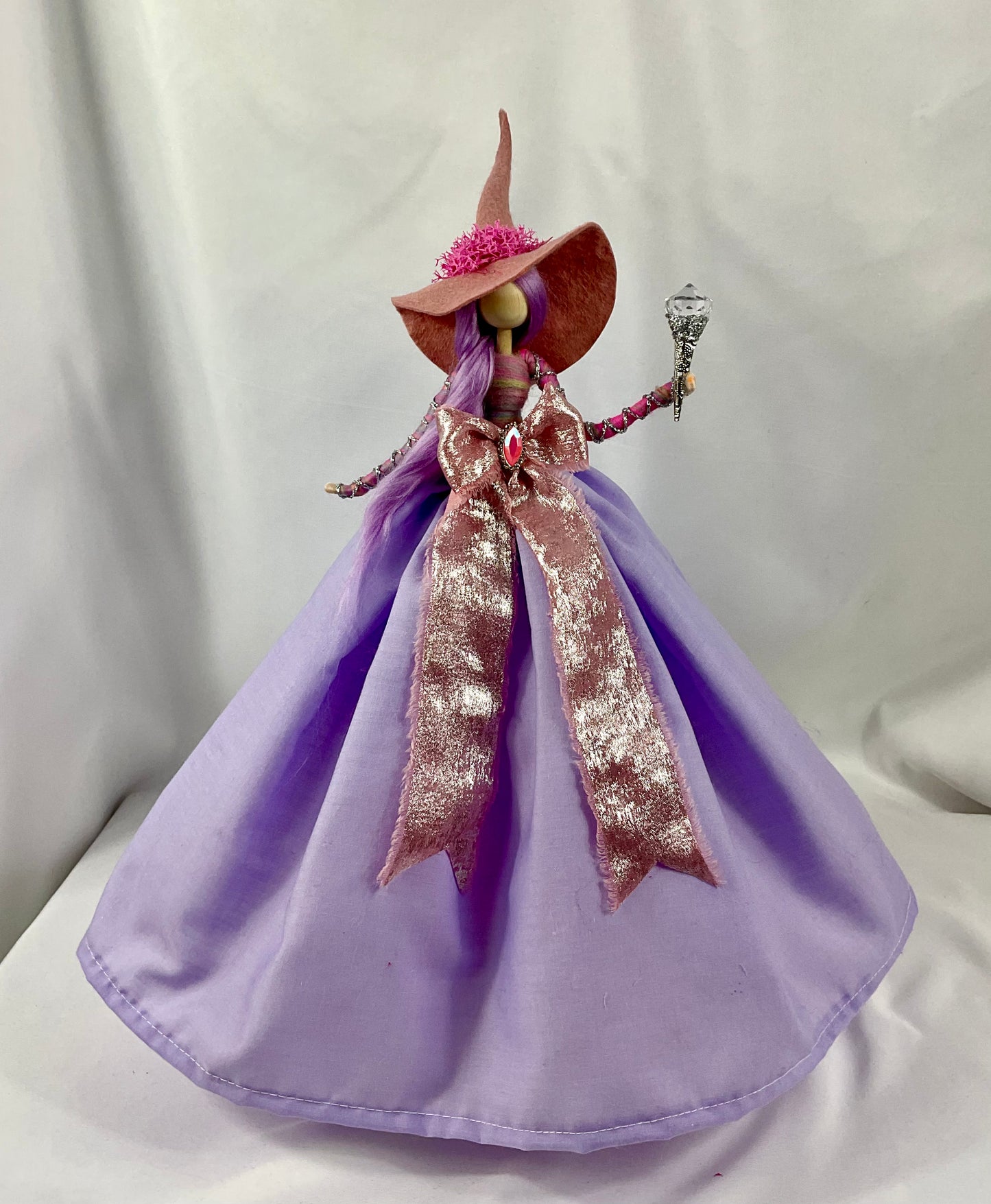 Lilac and pink topper witch