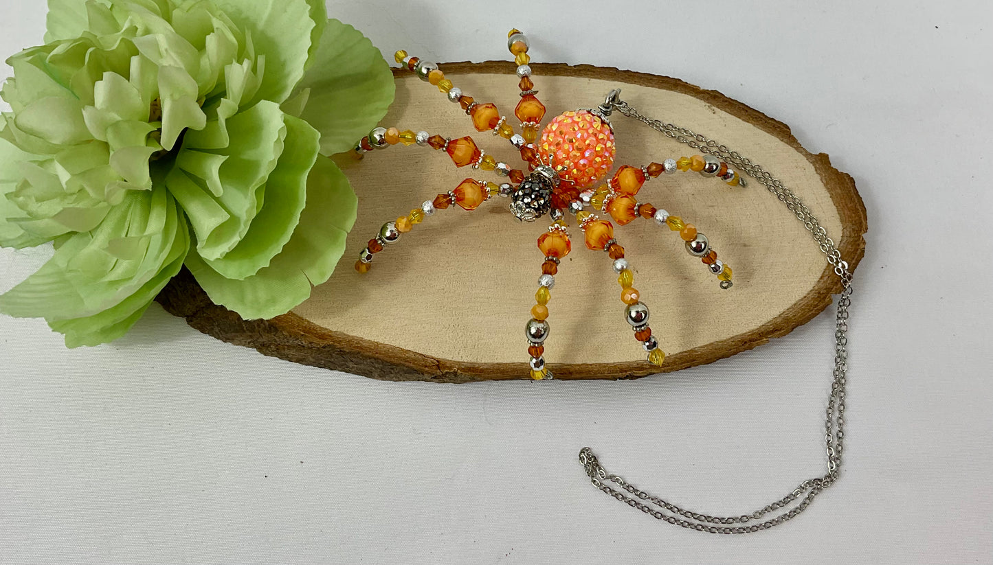 Halloween beaded spiders OB23