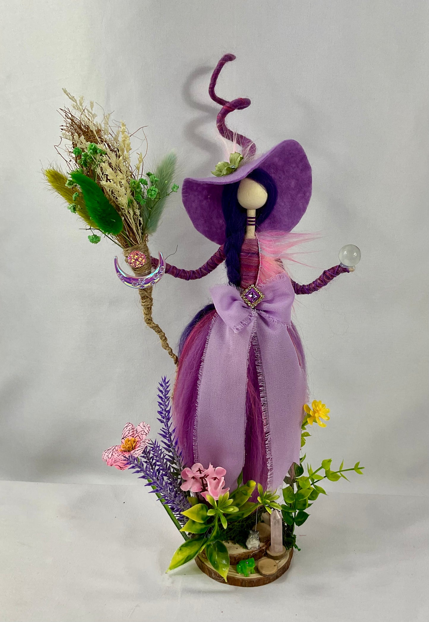 Purple witch with rose quartz