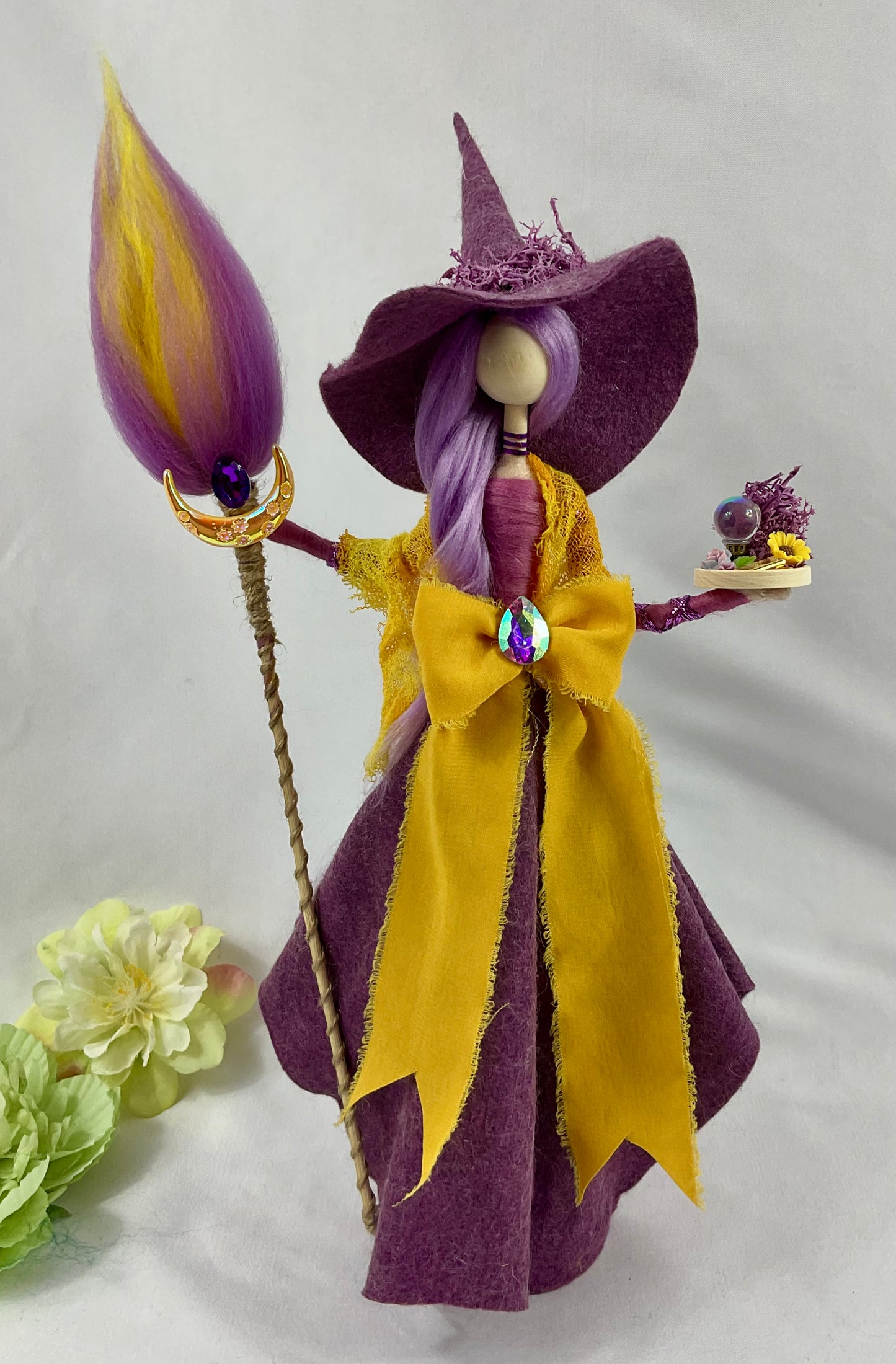 Purple and yellow witch