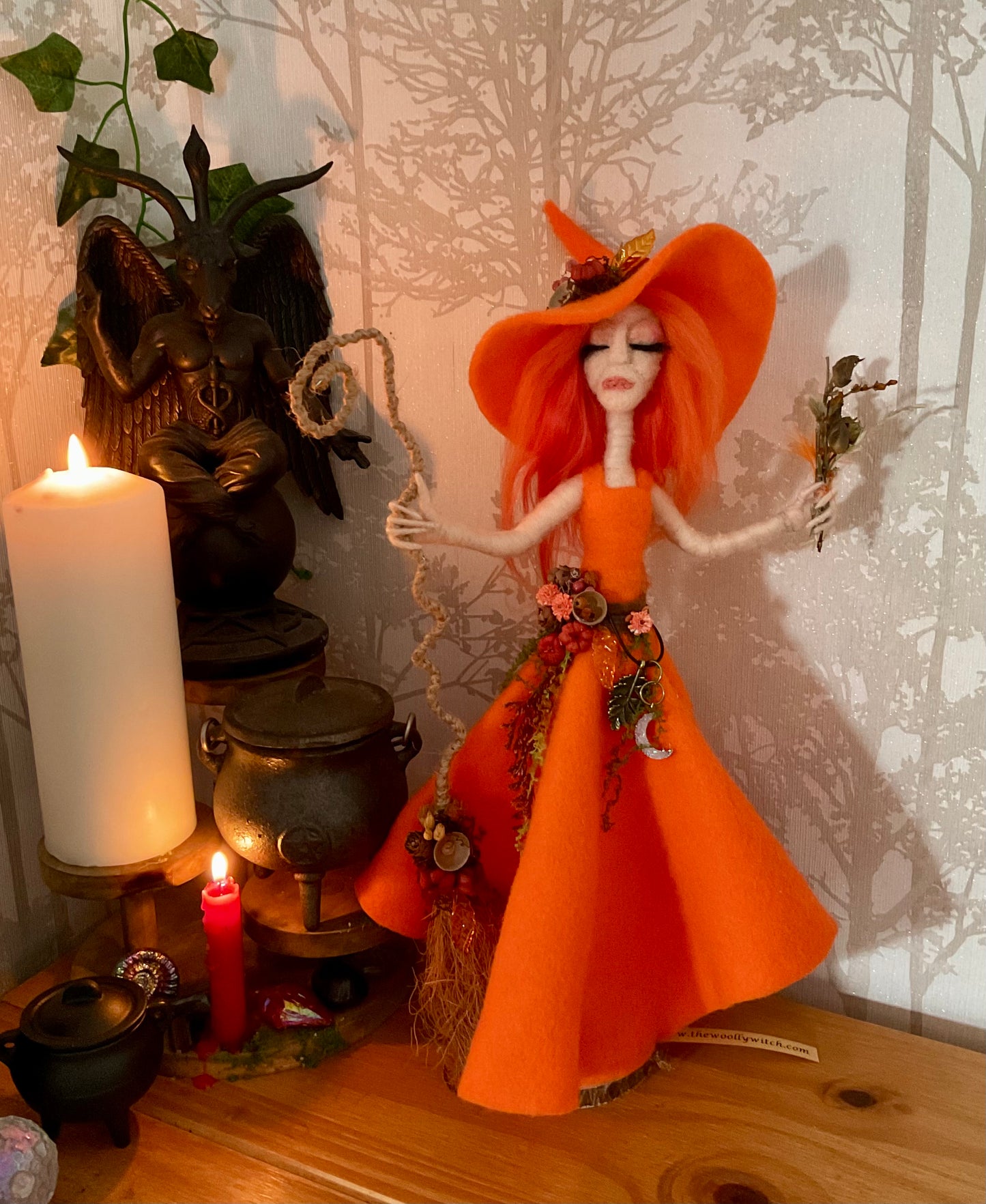 Orange autumn witch