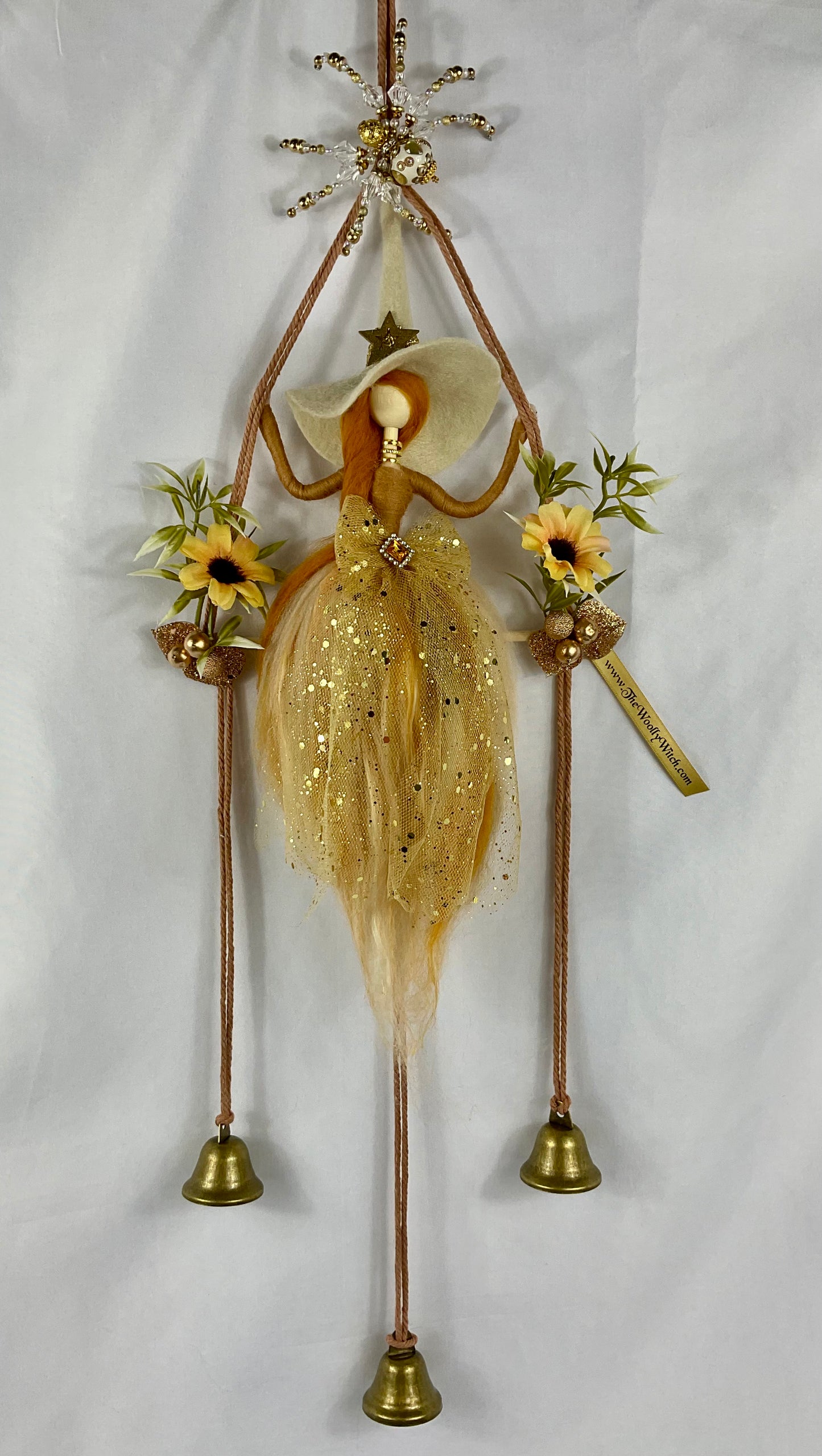 Gold woolly witch bells