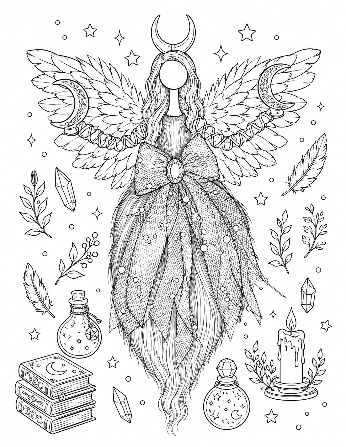 The Woolly Witch Colouring Pages