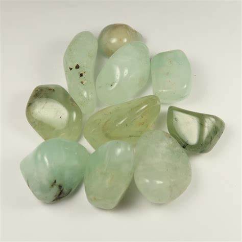 Prehnite Epidote Tumblestone for Heart Chakra Healing and Growth