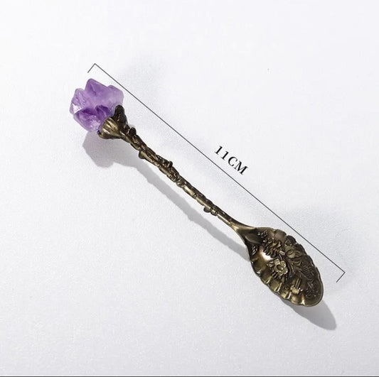 natural crystal topped spoon