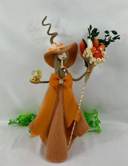 Orange and brown witch