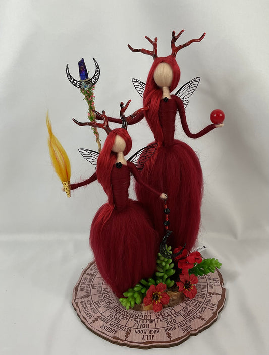 Burgundy fairy goddess mother and child