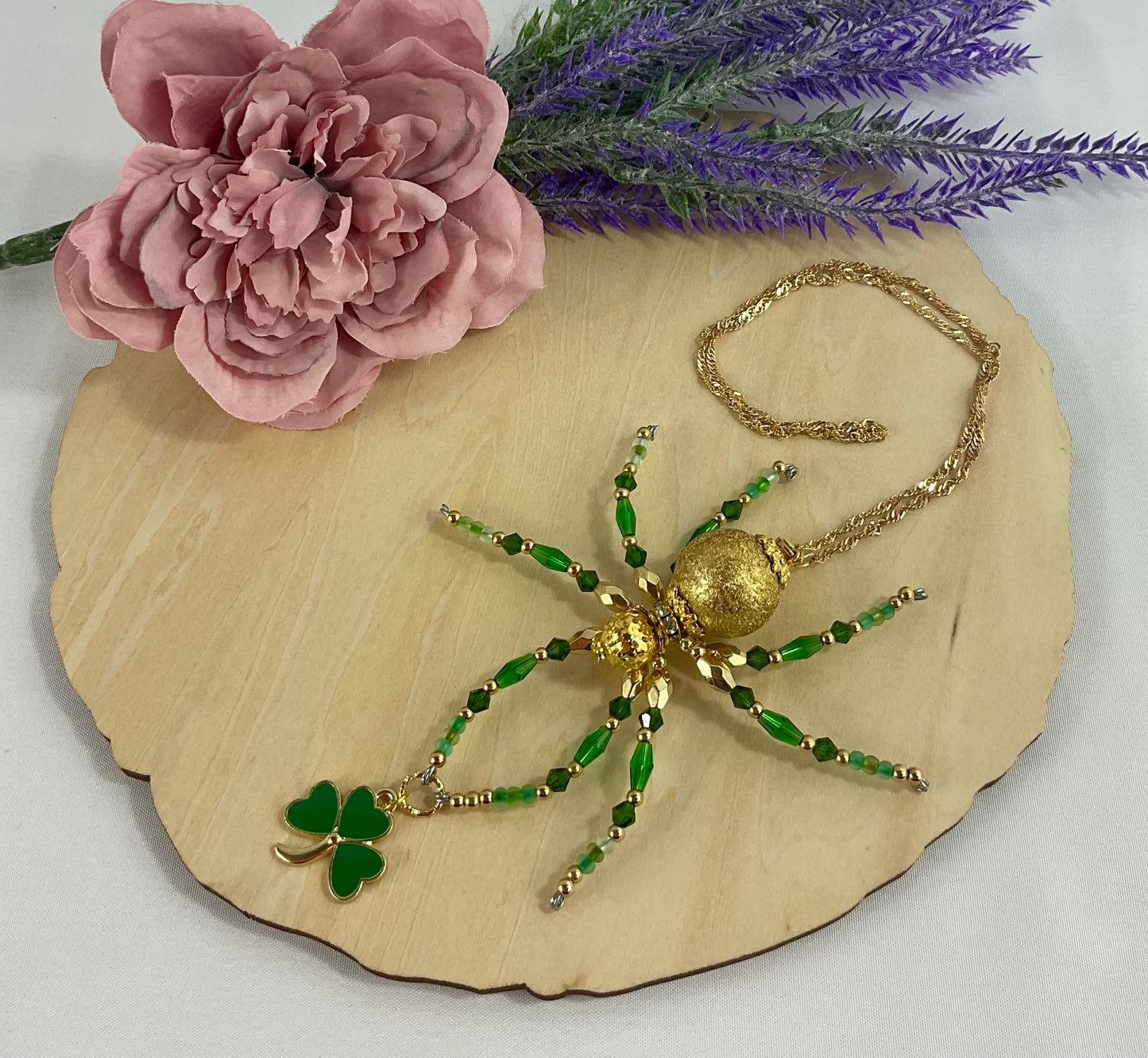 St Patrick’s Day Beaded Spider sp1