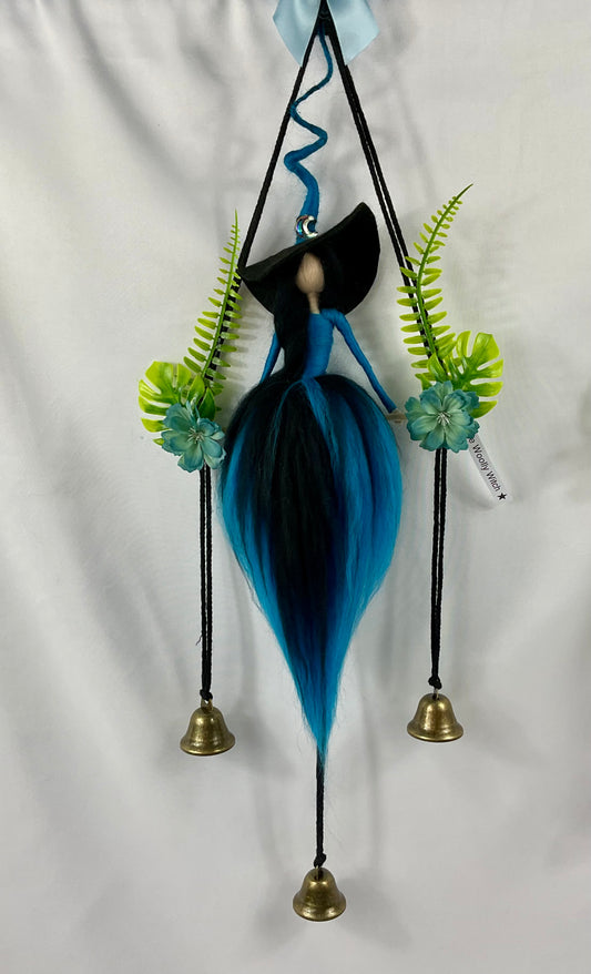 Turquoise and black witch bells