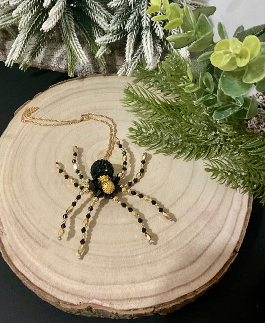 Black and gold Christmas spider