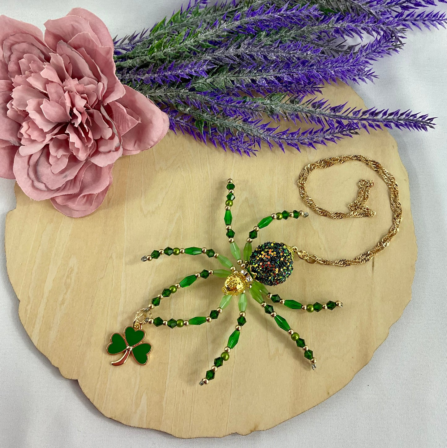 St Patrick’s Day Beaded Spider sp1