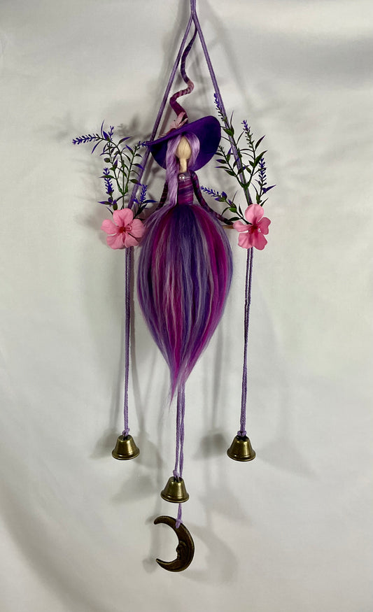 Purple witch bells with brass moon