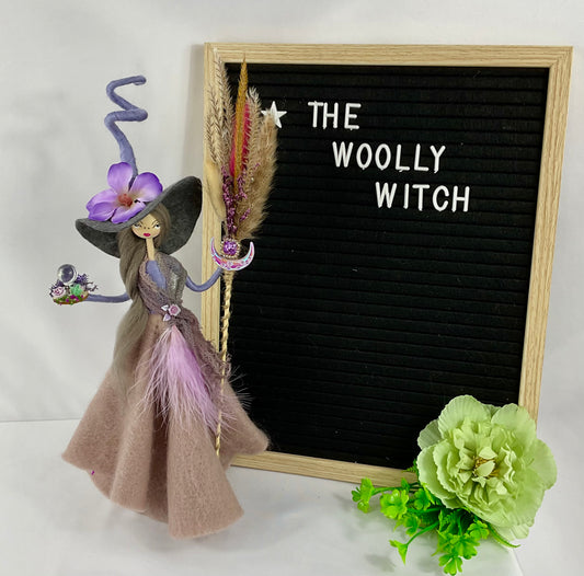 Dusky pink, grey and purple witch