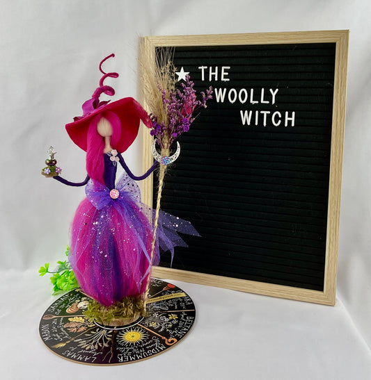 Pink and purple witch display disk