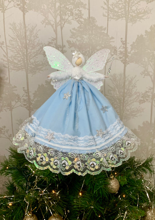 The Woolly Witch - Green butterfly winged tree topper fairy