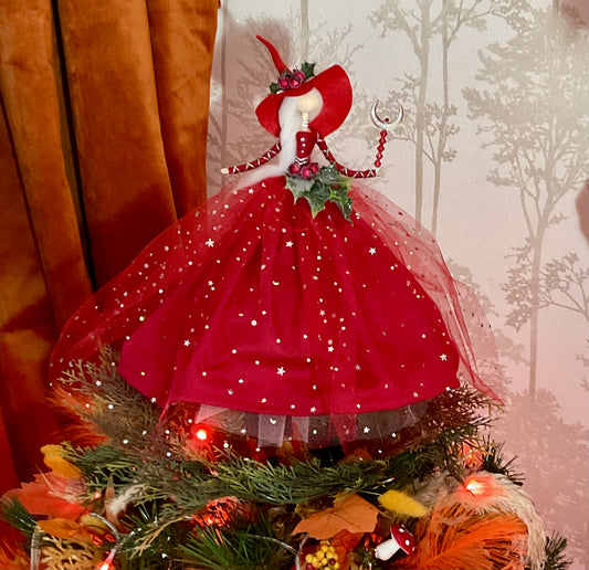Red xmas witch topper