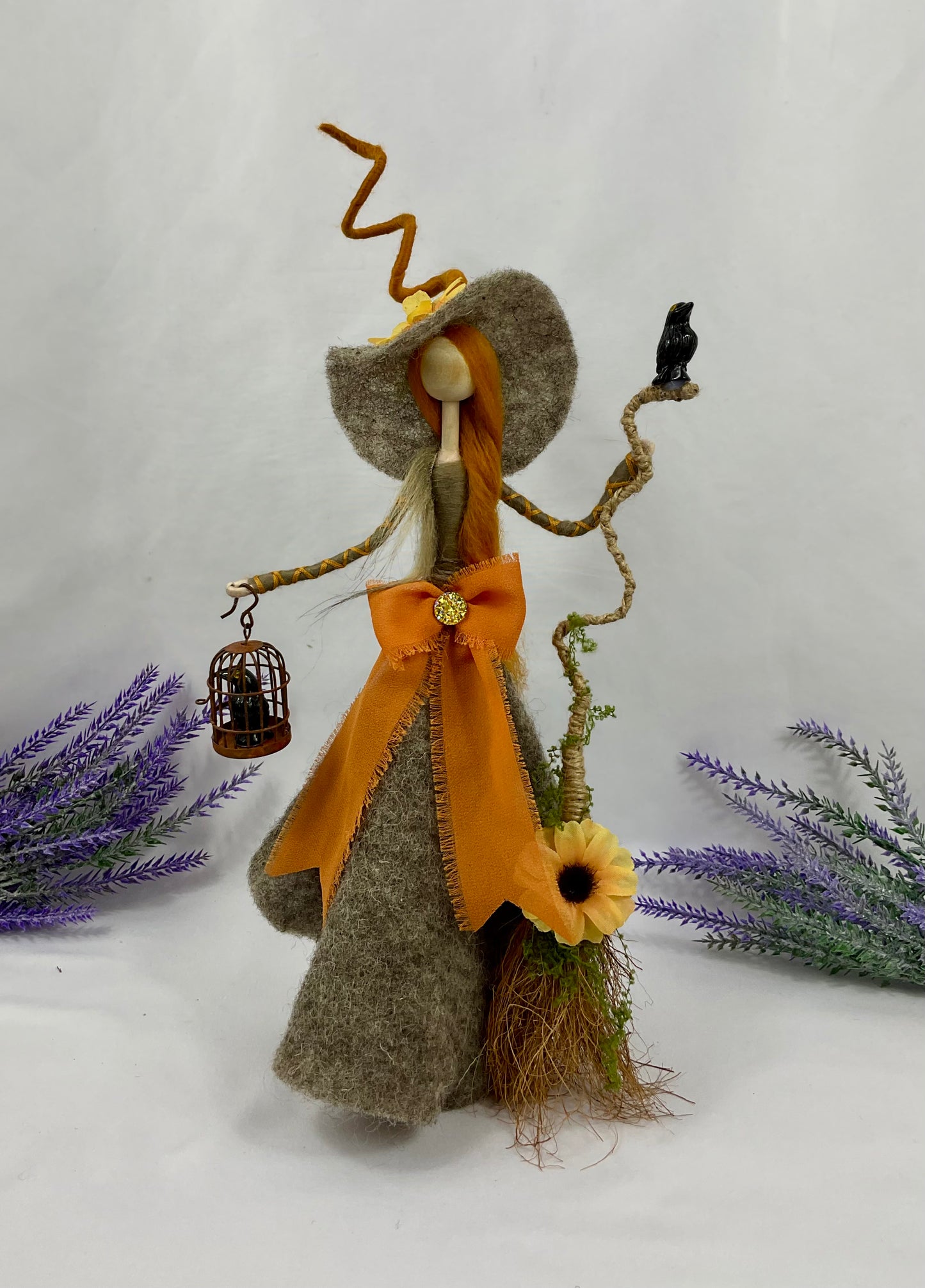 Orange crow witch