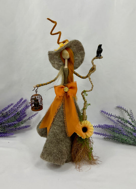 Orange crow witch