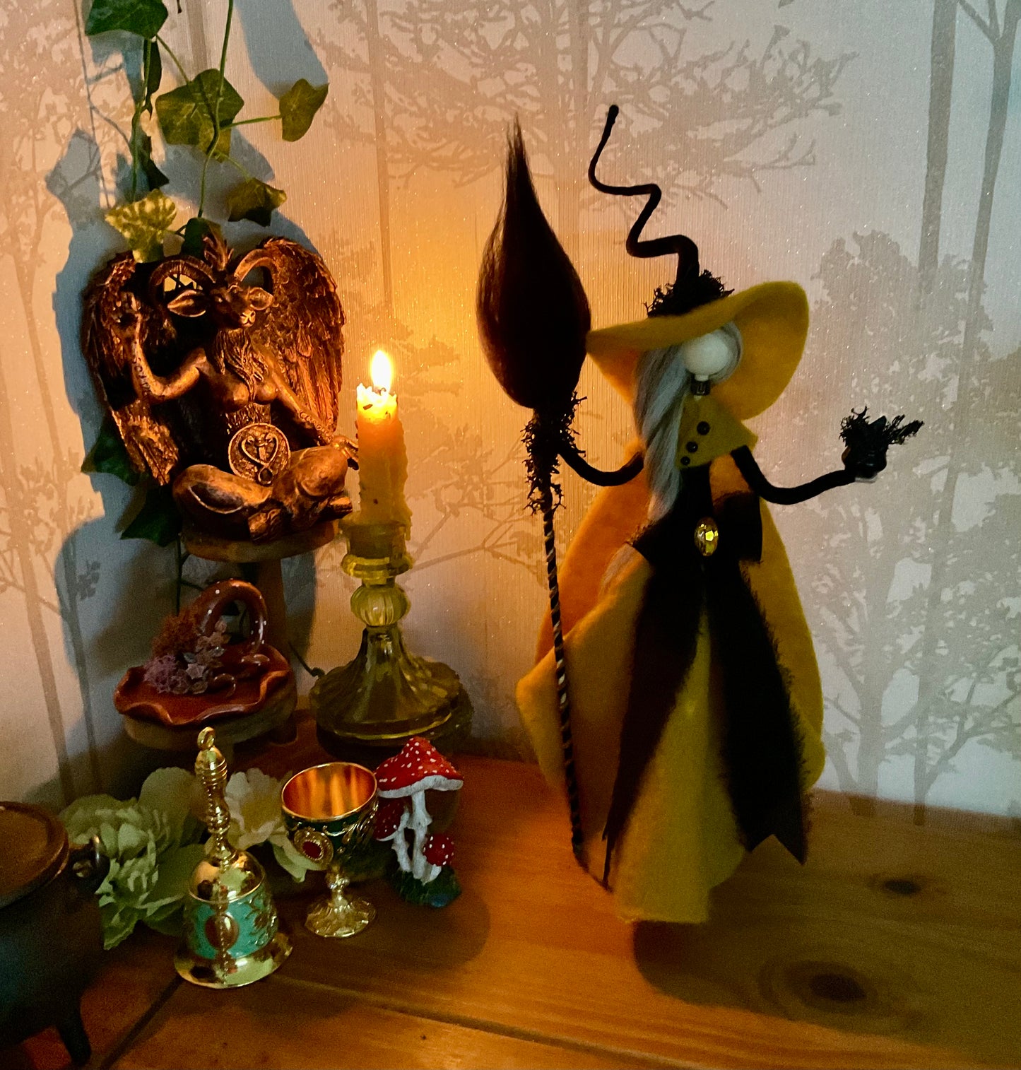 Black and mustard witch