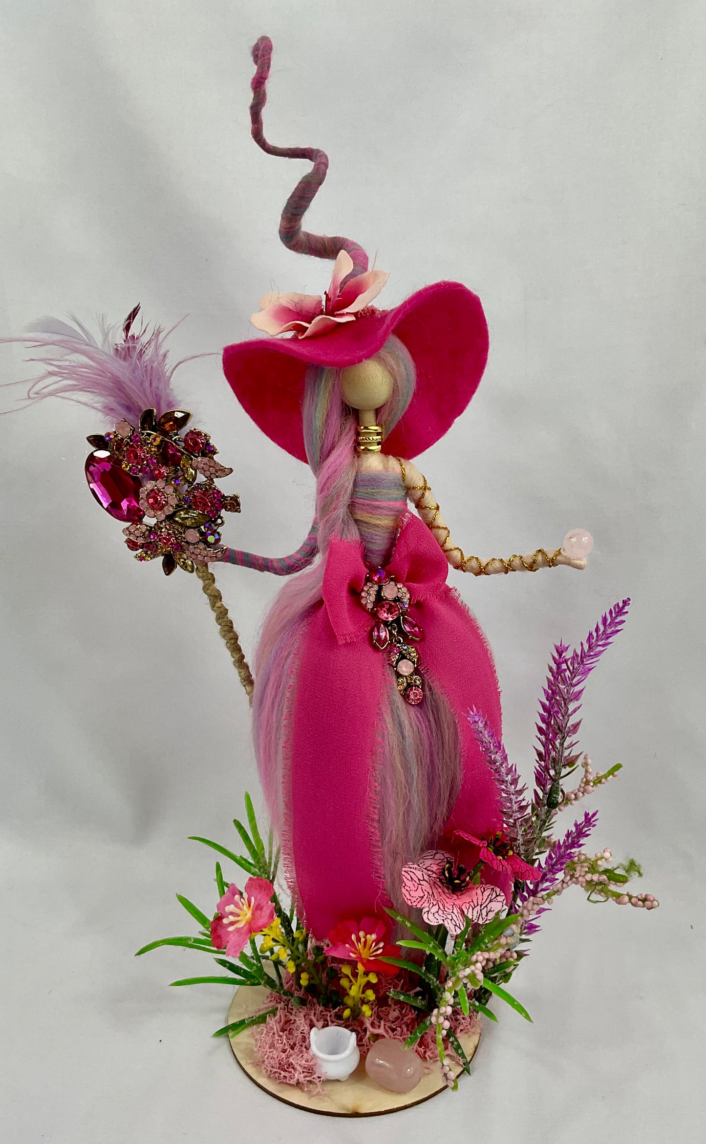 Pink sparkle witch