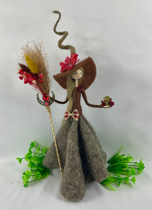 Brown and grey witch