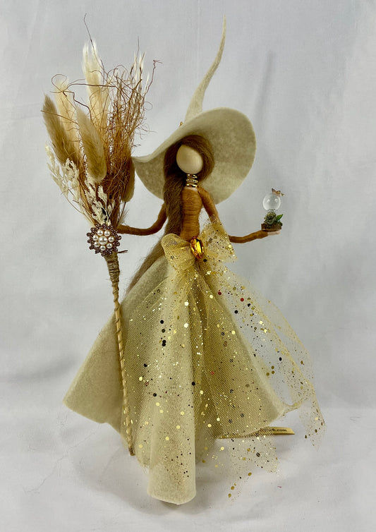 Cream and gold witch