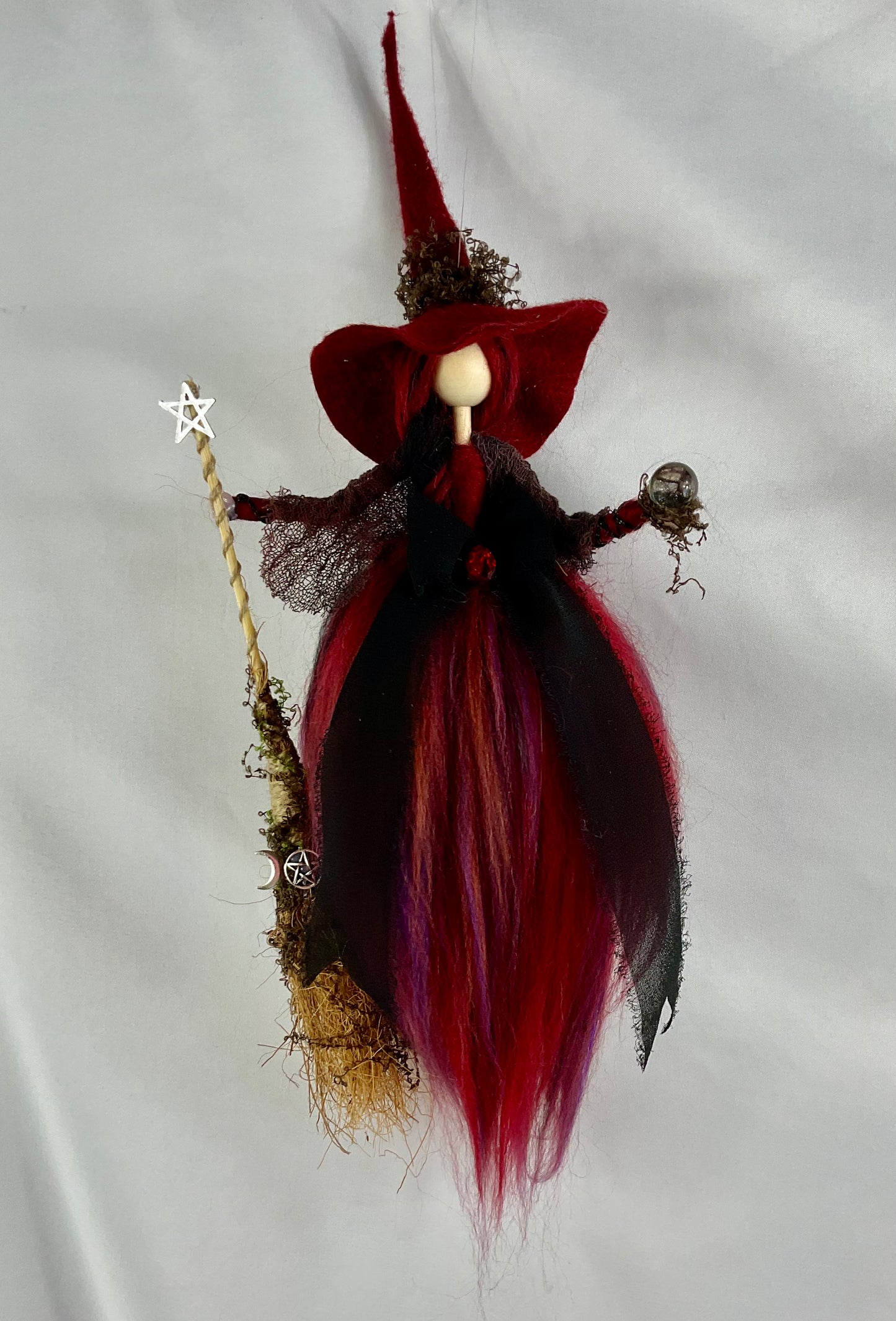 Red flying witch