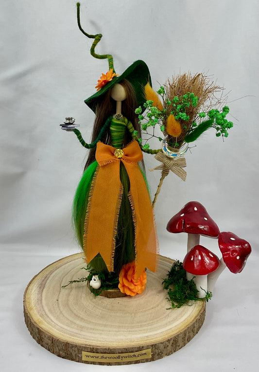 Green and orange witch