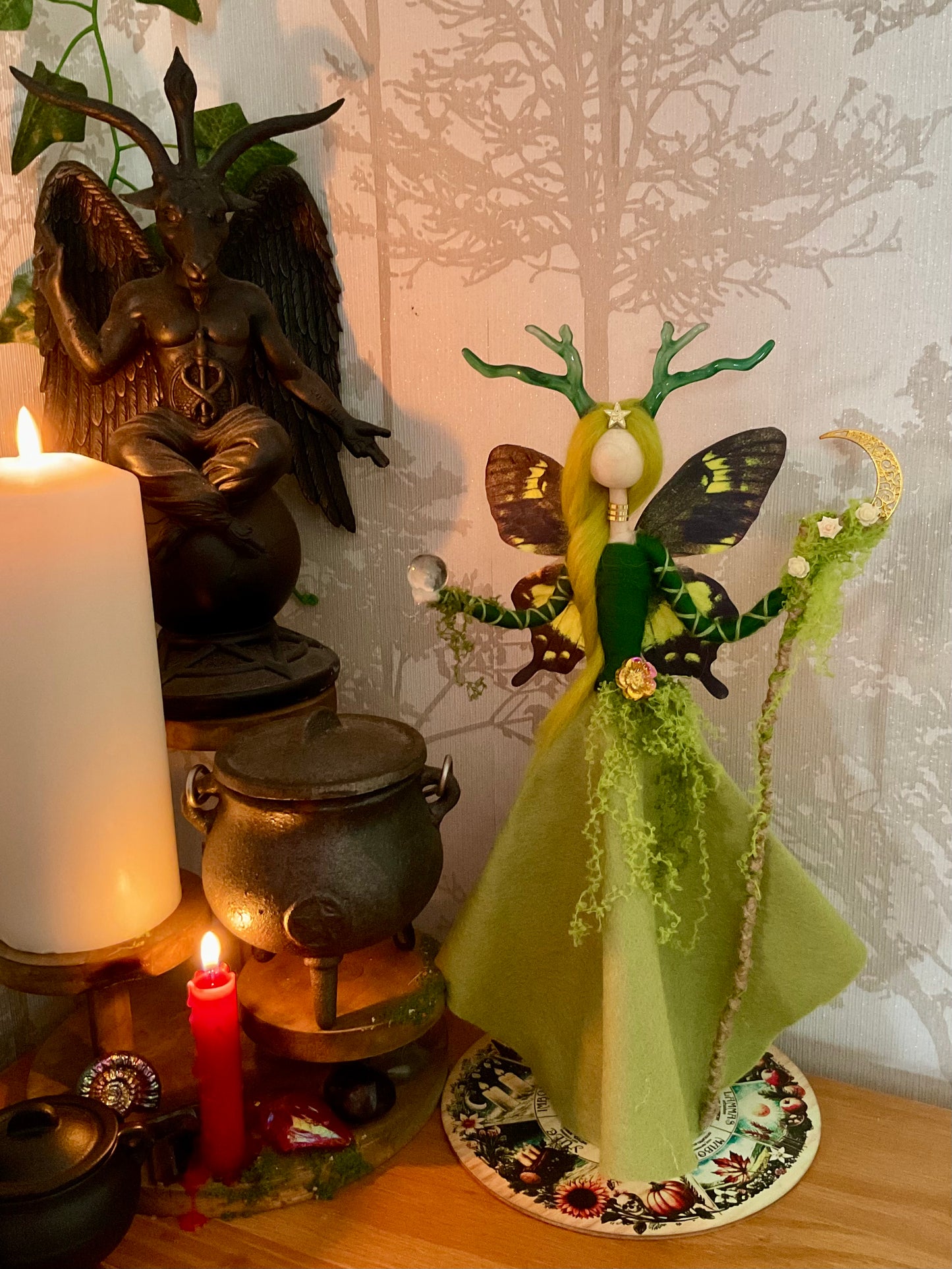 Butterfly fairy goddess and display disk