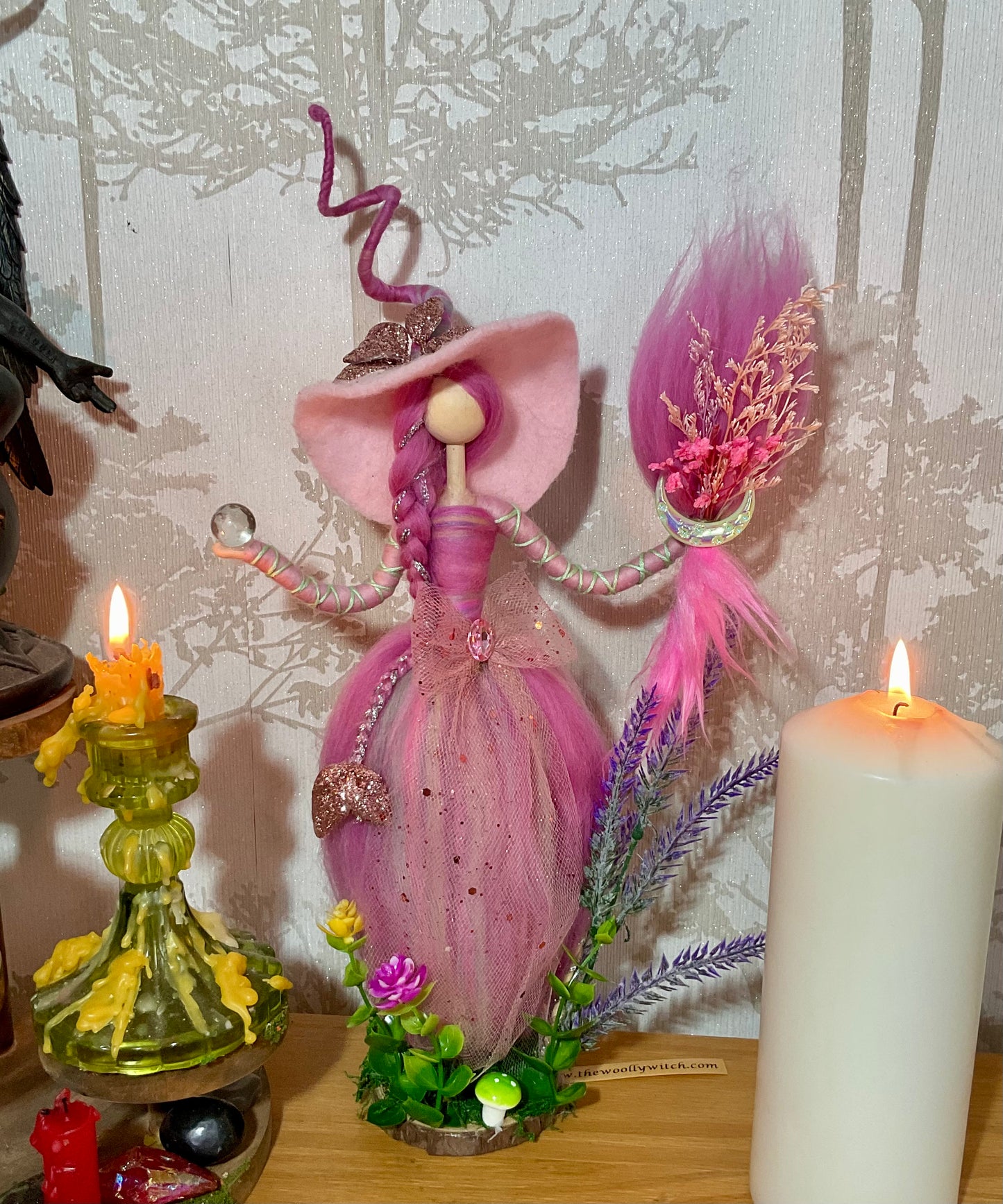 Pink floral witch
