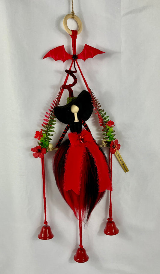 Red and black gothic witch bells