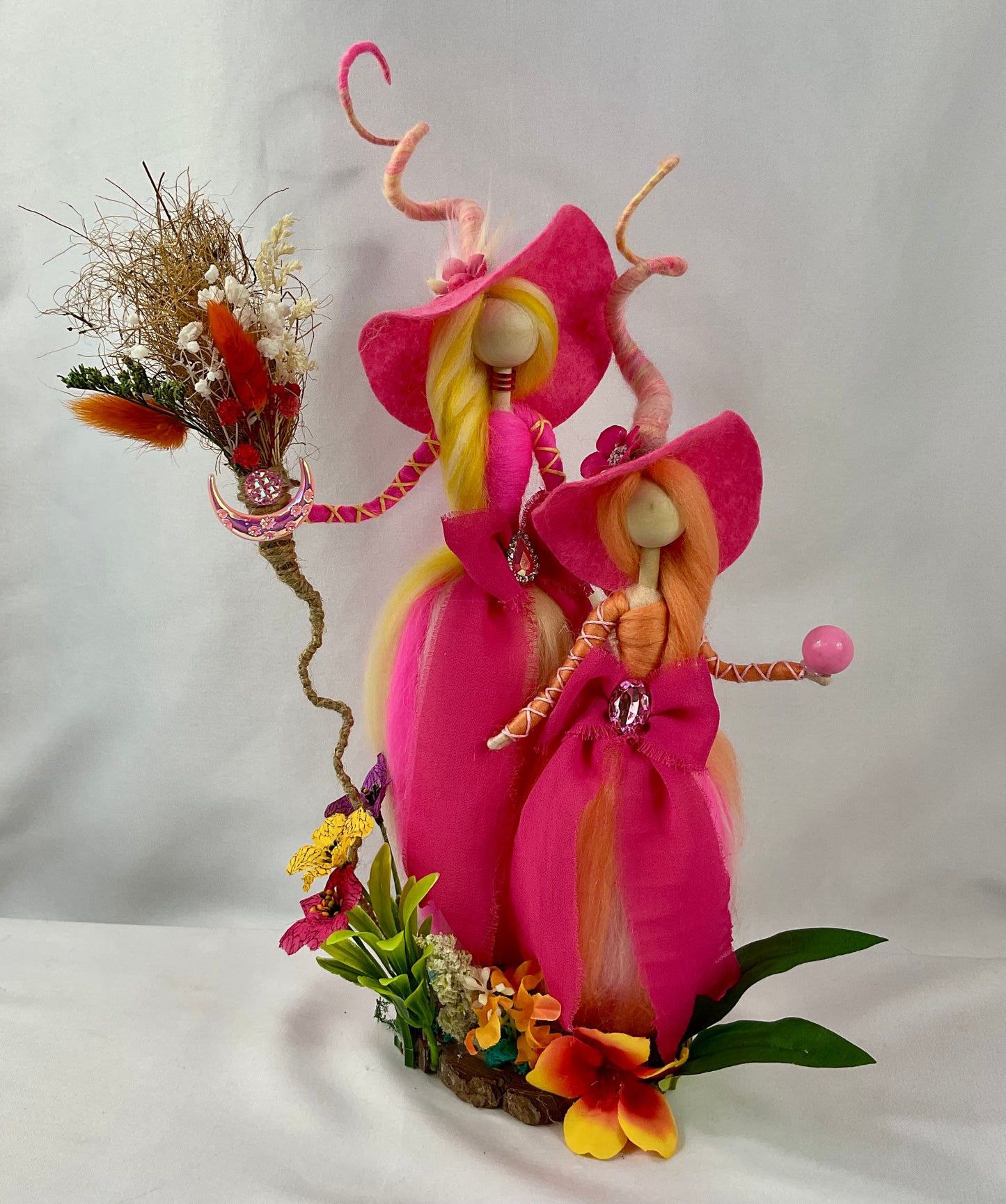 Mother and daughter rainbow witches