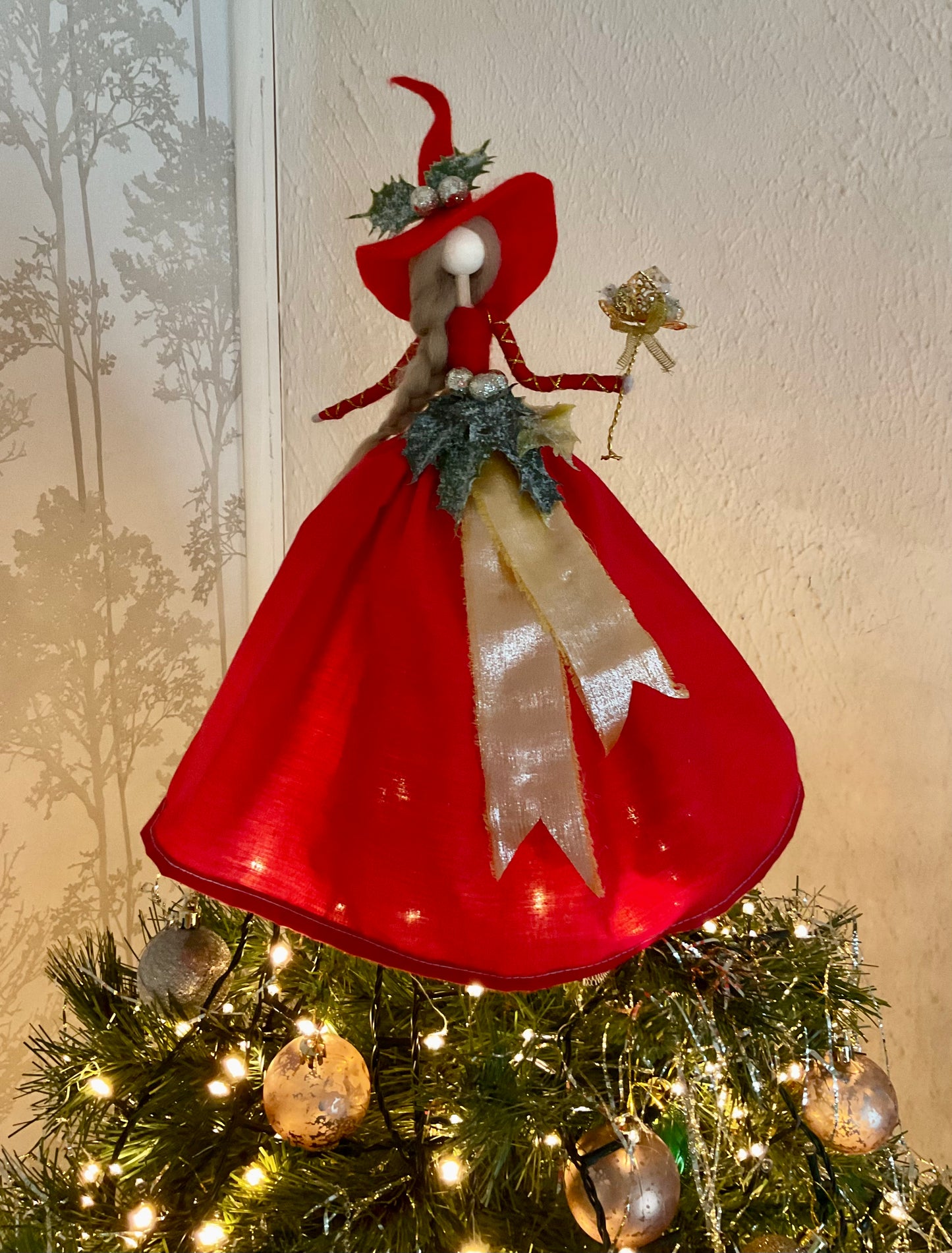 Red witch tree topper