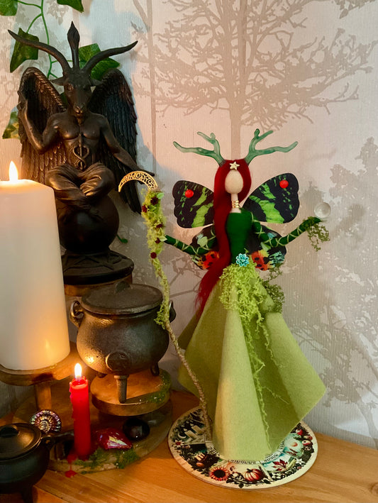 Butterfly fairy goddess and display disk