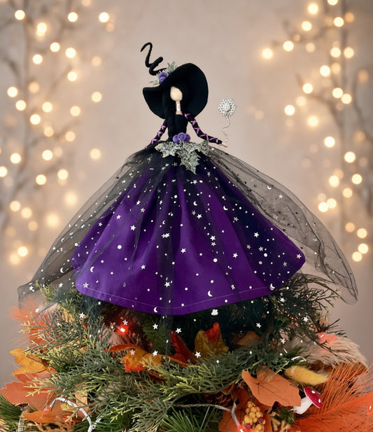 Purple and black witch topper