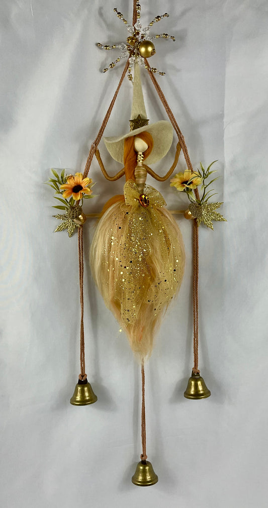 Gold woolly witch bells