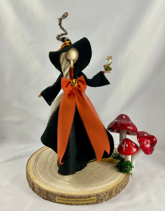 Black and burnt orange witch