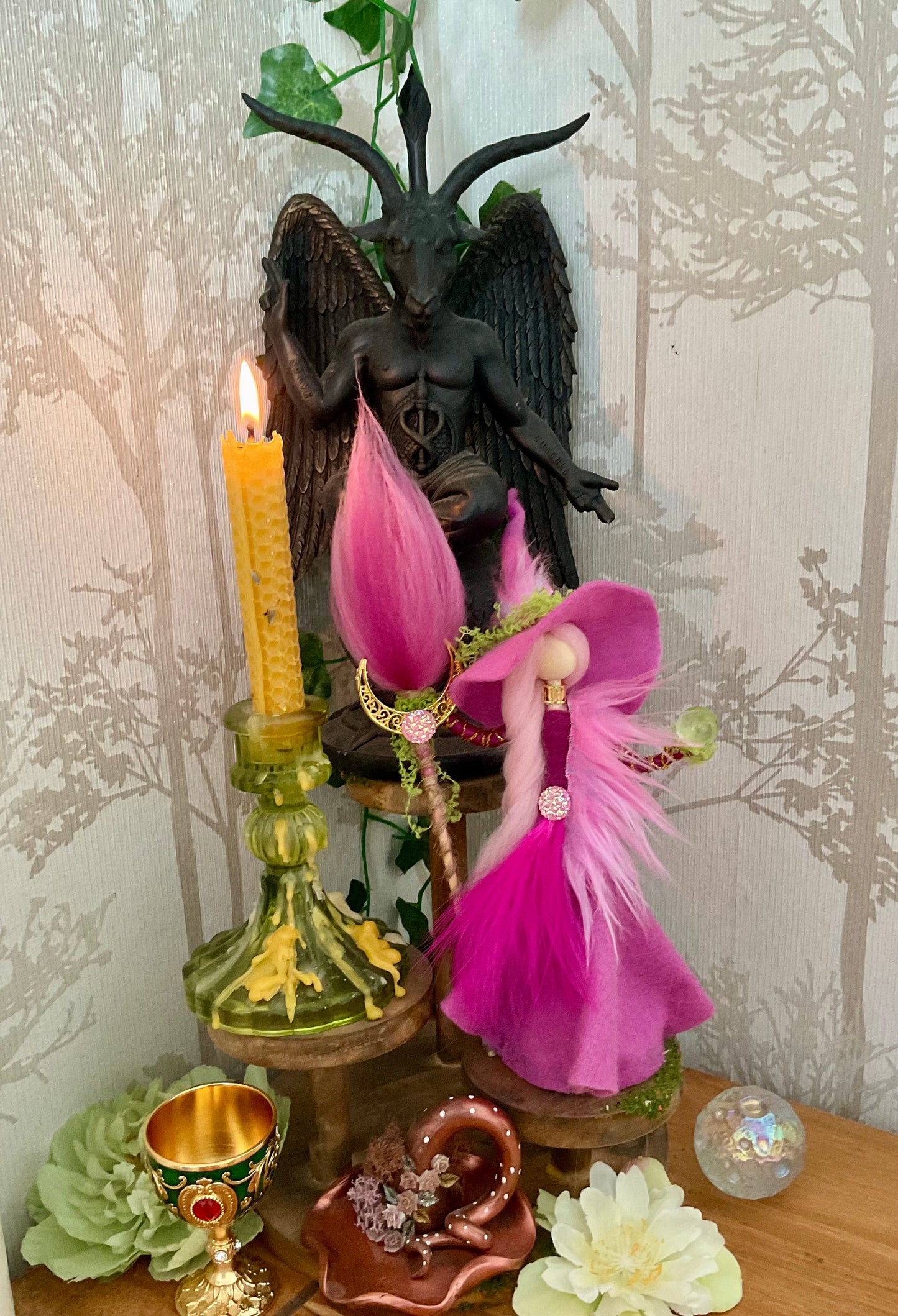 Mini pink witch