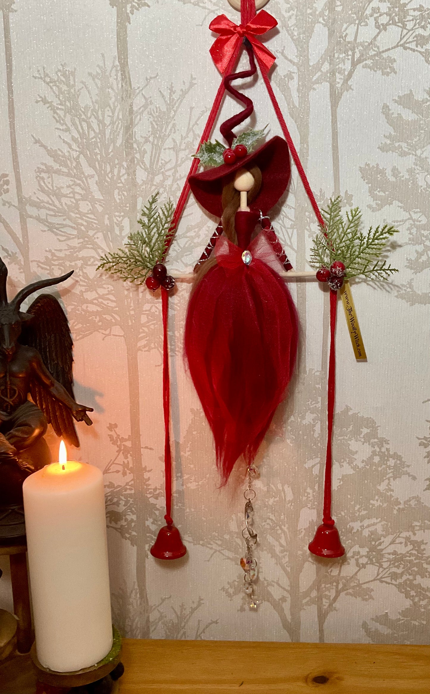 Xmas woolly witch bells