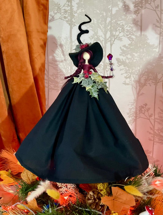 Black and burgundy witch topper
