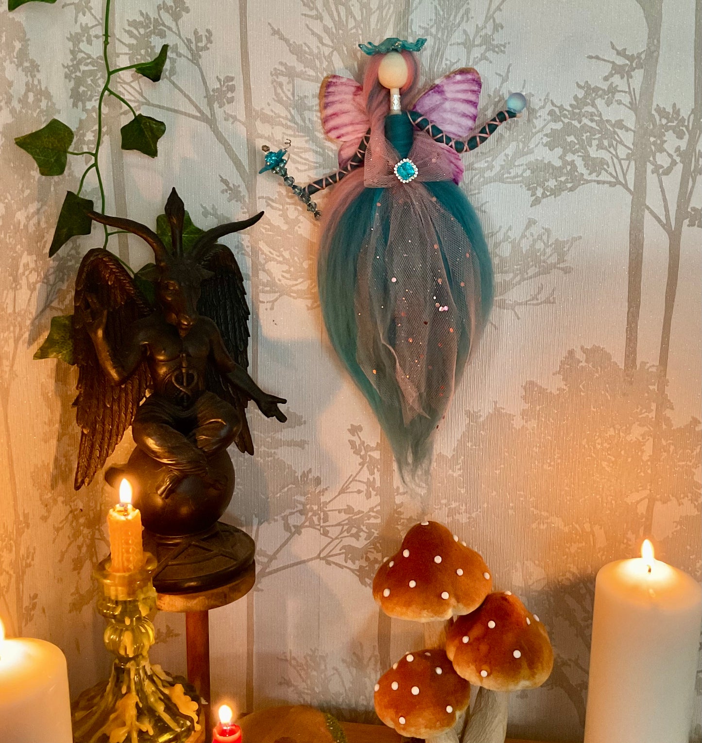 Teal and pink fairy